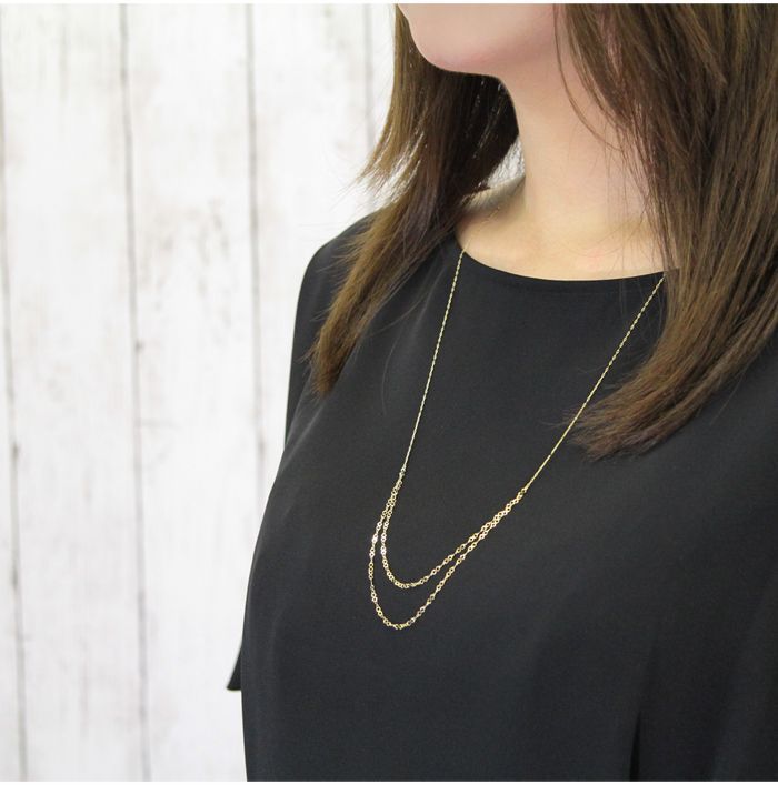 ロングネックレス k18 18k 18金 65cm レディース 金属アレルギー 