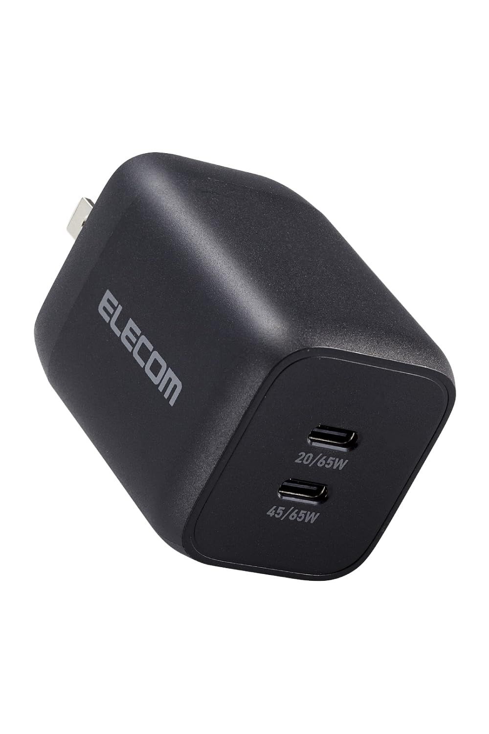 エレコム 充電器 Type-C 2ポート 65W USB PD対応 PPS対応 QC3.0対応 Magsafe3対応 折りたたみ式プラグ 【 iPhone16 15 iPad Macbook Air/Windows PC など対応】 [ブラック] [1)単品]