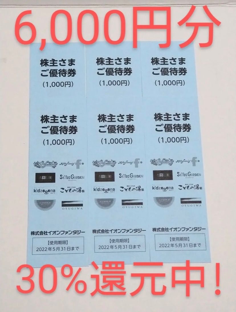 イオンファンタジー 株主優待6000円分