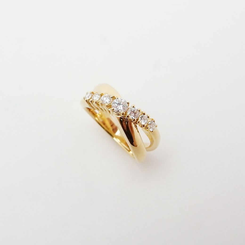 ミキモト ダイヤモンド リング 0.33ct 7.5号 K18YG 新品仕上げ S