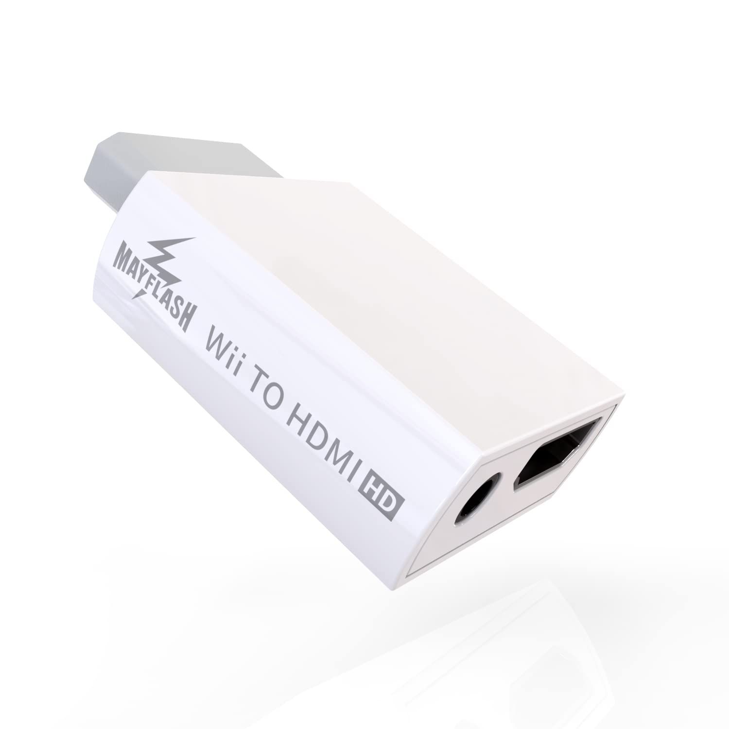 MAYFLASH Wii - HDMIコンバーター 1080P フルHDデバイス用 Wii HDMIアダプター 3.5mmオーディオジャックu0026HDMI出力付き Nintendo Wii Wii U HDTV モニター対応 Wiiディスプレイモード 720P