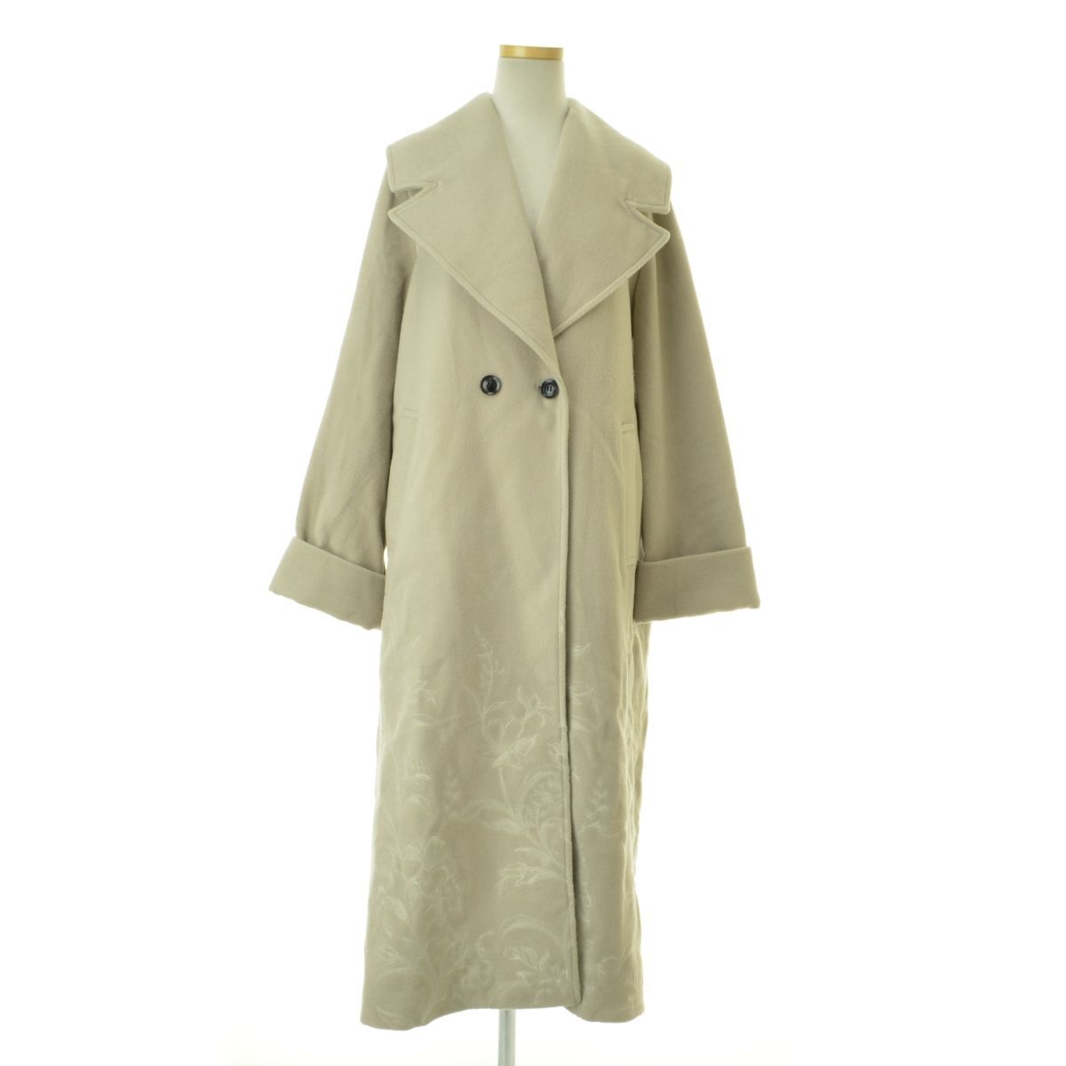 S【AMERI VINTAGE】21AW 01120750600 EMBROIDERY BIG COLLAR COAT エン 