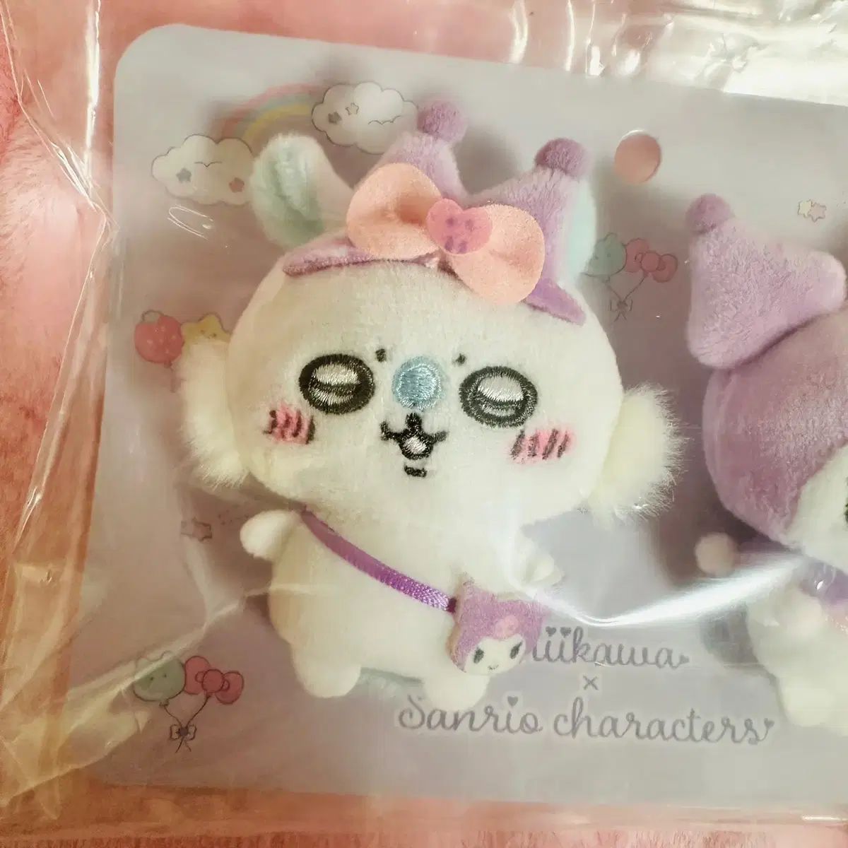 ちいかわ　サンリオ　モモンガ　ブローチ　マスコット　ぬいぐるみ　クロミ ちいかわ×クロミペアブローチ（モモンガ）」 - ちいかわ
