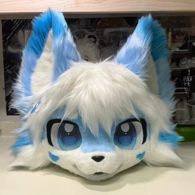 着ぐるみヘッド キツネ NO.151 青 ブルー 全頭ヘッド ケモノ ファースーツ ぬいぐるみ コスプレ コスチューム kigurumi