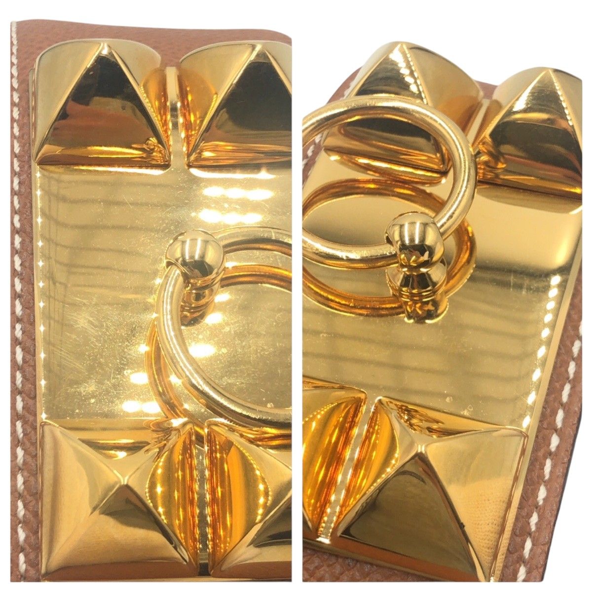 HERMES コリエドシアン ベルト ブラック×ブラウン サイズ68 美品 HERMES エルメス コリエドシアン ブラウン ゴールド レザー