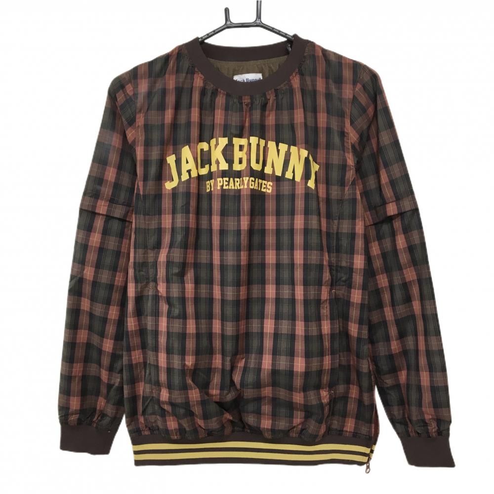 美品】ジャックバニー 2WAYスニード ブラウン×黒 チェック柄 裏微起毛