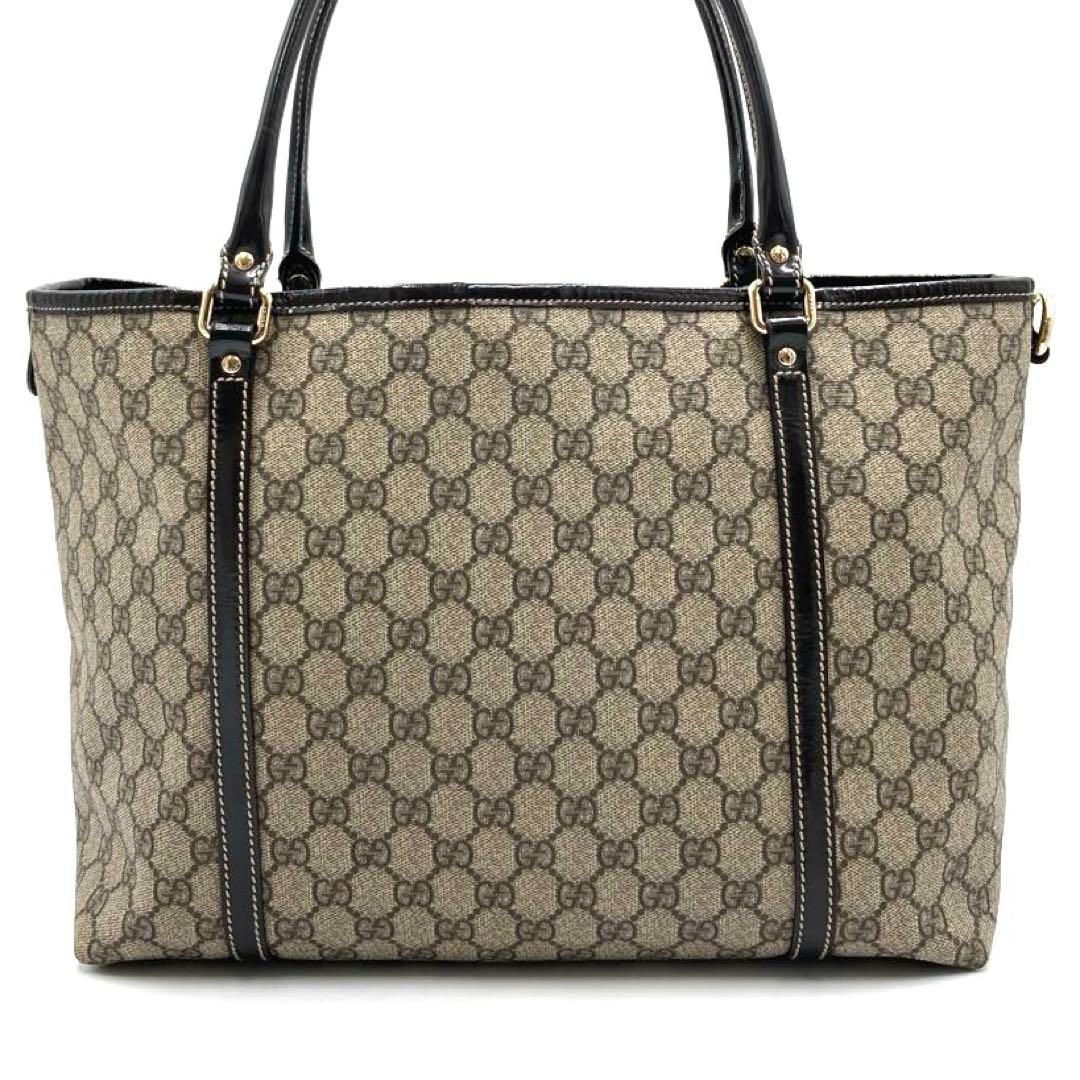 グッチ　美品　トートバッグ　スプリーム　GG柄　PVC レザー　メンズ　ブラウン ⭐️美品⭐️GUCCI グッチ トートバッグ GG スプリーム ブラウン