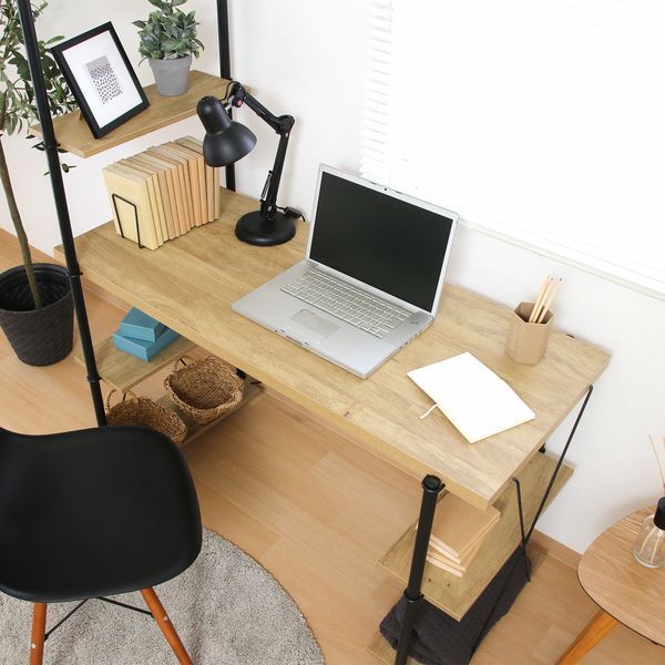ワイヤーロック片袖デスク OAK NA オークナチュラル 組立品 代引不可 WWW_KANDAIZUMI_COM