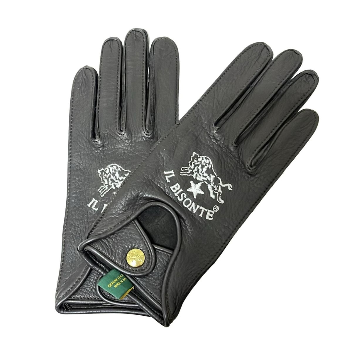 IL BISONTE イルビゾンテ 手袋 レディース - 黒 刺繍 レザー