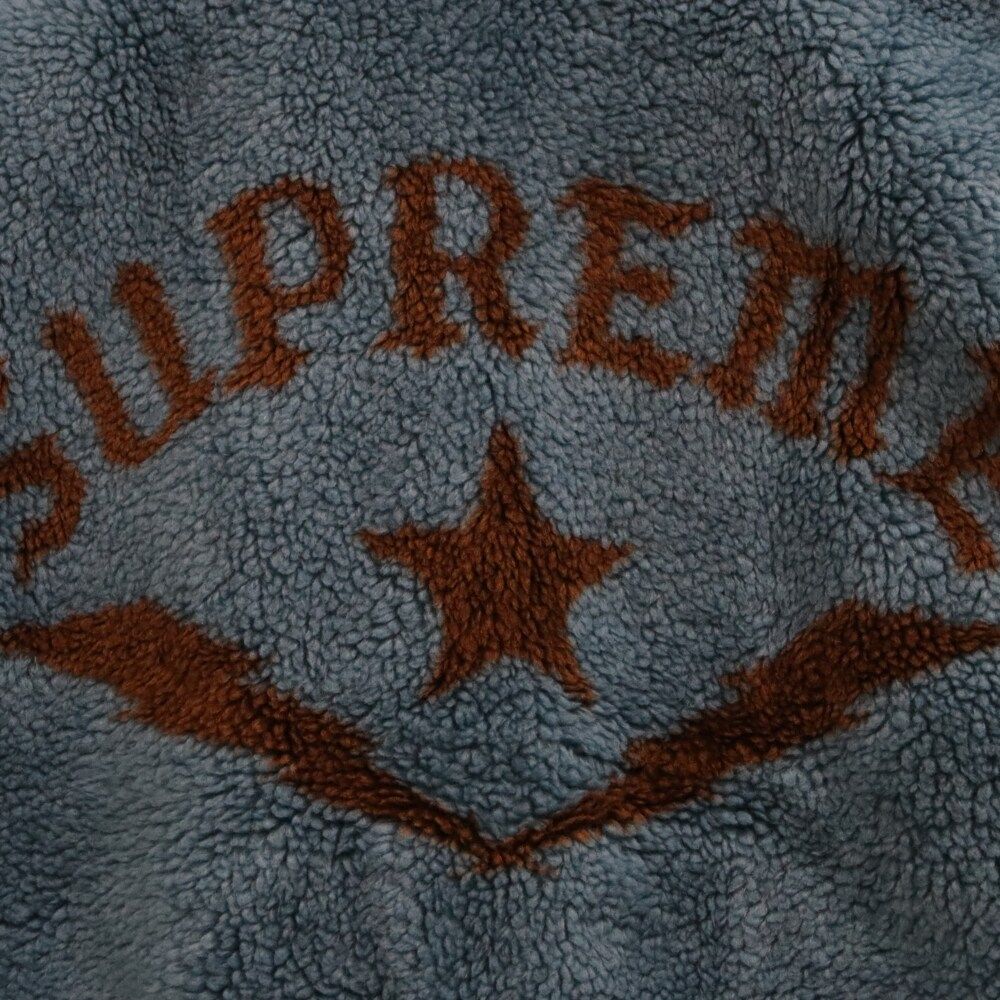 SUPREME (シュプリーム) 22SS Star Fleece Jacket バックアーチ スターロゴ ボア ジップ フリースジャケット ライトブルー