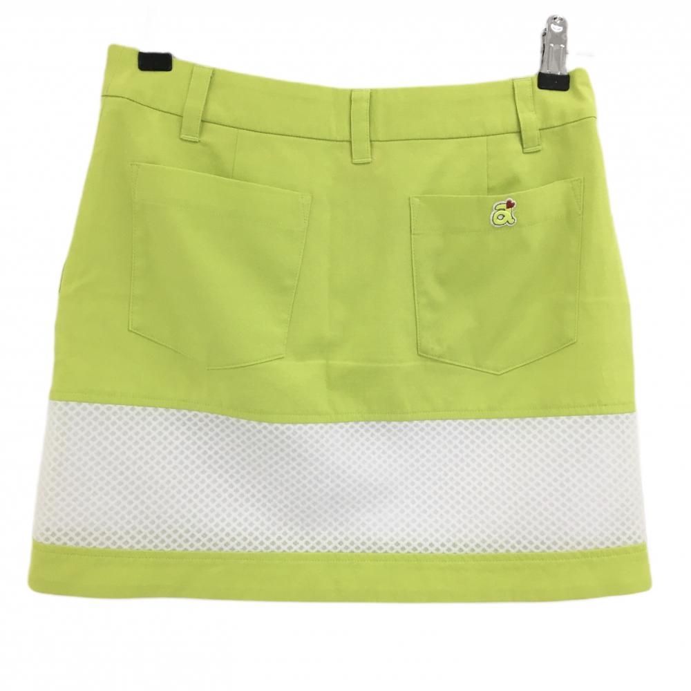 超美品】アルチビオ スカート ライトグリーン×白 裾メッシュ 透け感