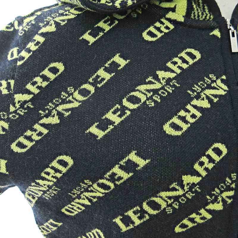 専用　LEONARD SPORT レオナール スポーツ ジャケット パーカー レオナールスポーツ LEONARD SPORT 総柄 ジップニット パーカー