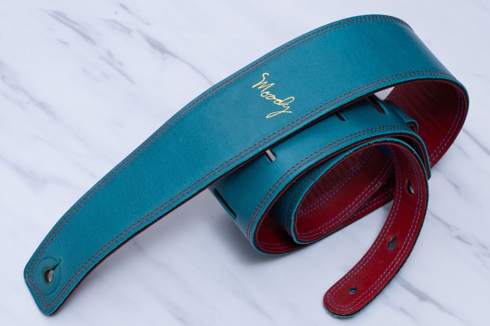used Moody Straps | Leather-Leather2.5 Standard DISTRESSED SAPPHIRE BLUE | RED GIB横浜