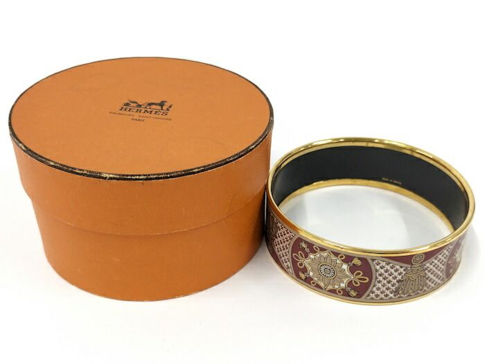 HERMES バングル アクセサリー エマイユGM メッキ ゴールド