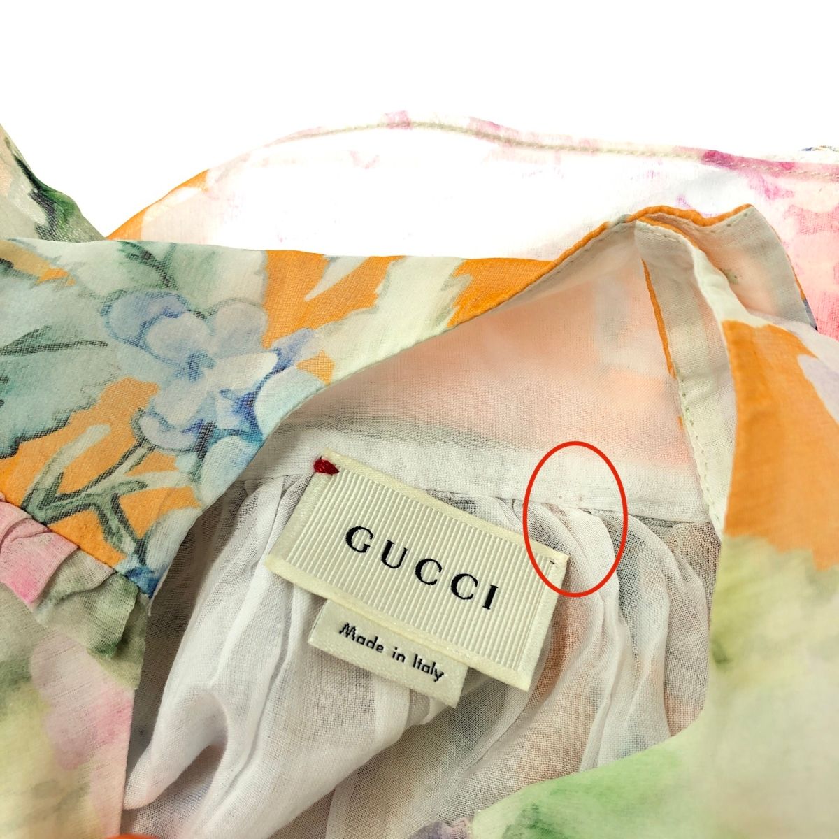 GUCCI グッチ フラワープリントノースリーブ ワンピース サイズ