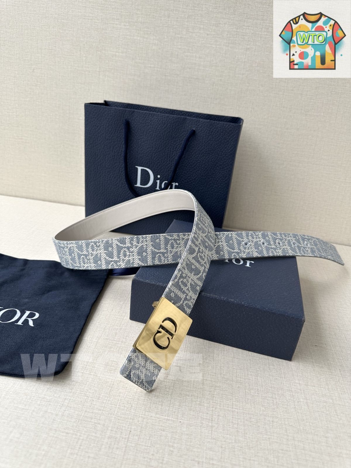 Dior Montaigne リバーシブルベルト DIOR | 30 Montaigne リバーシブルベルト 35mm スムースカーフ