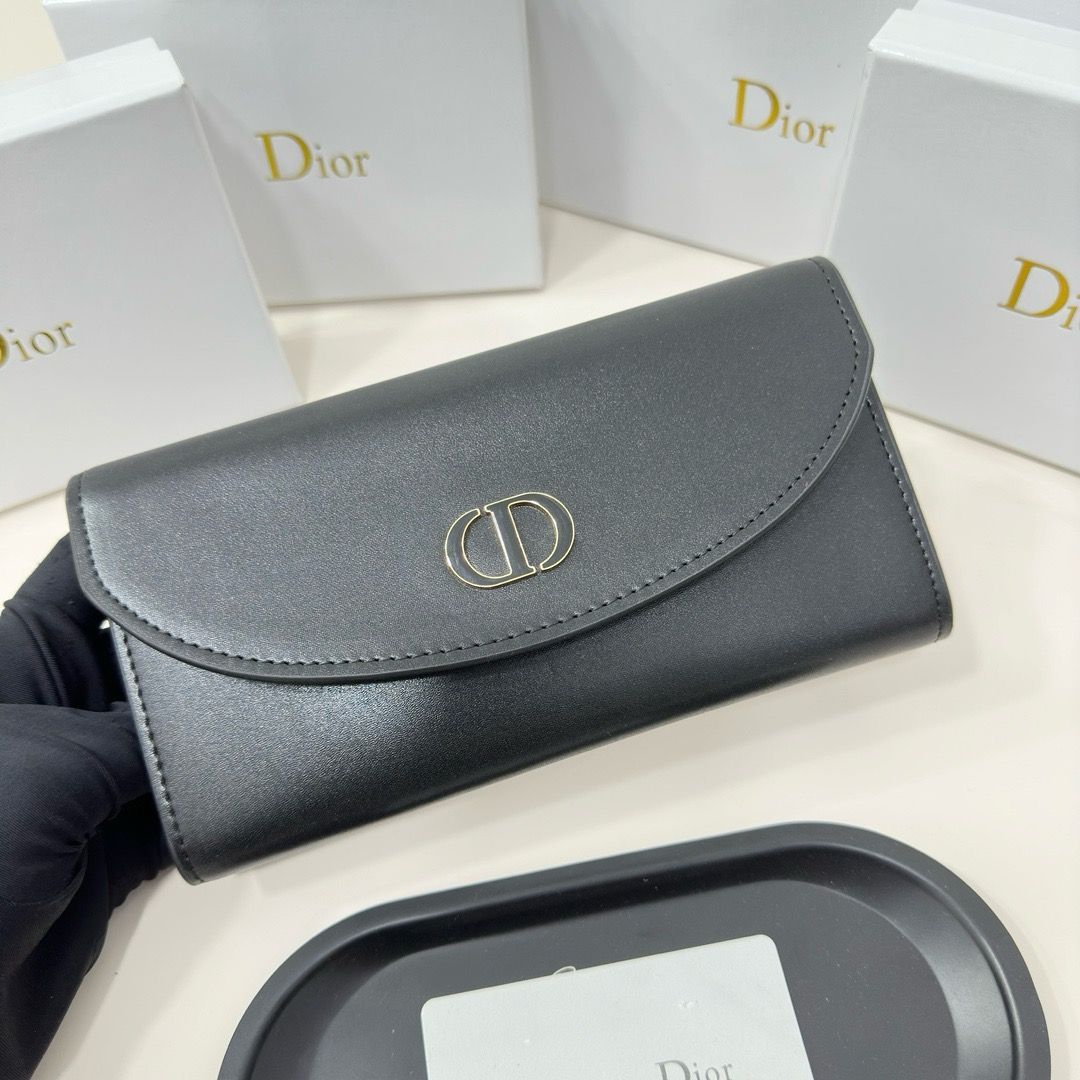 希少 DIOR ディオール レザー 黒 長財布 サイフ - メルカリ