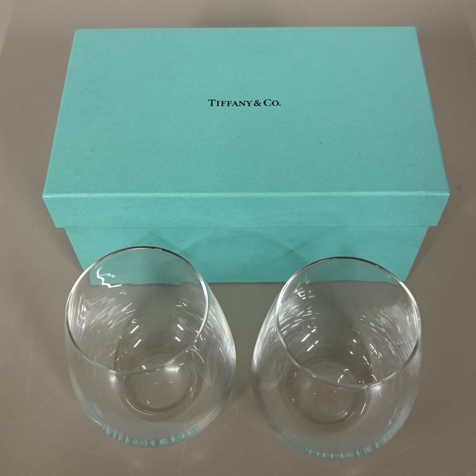 Tiffany & Co. ティファニー ペアグラス ガラス コップ 2個セット ロゴ 