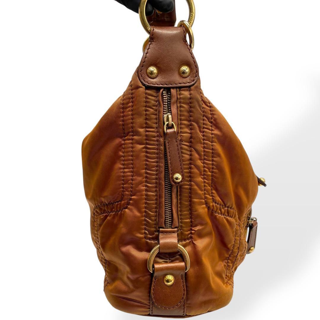 美品 TOD'S トッズ ハンドバッグ 肩掛け ナイロン レザー