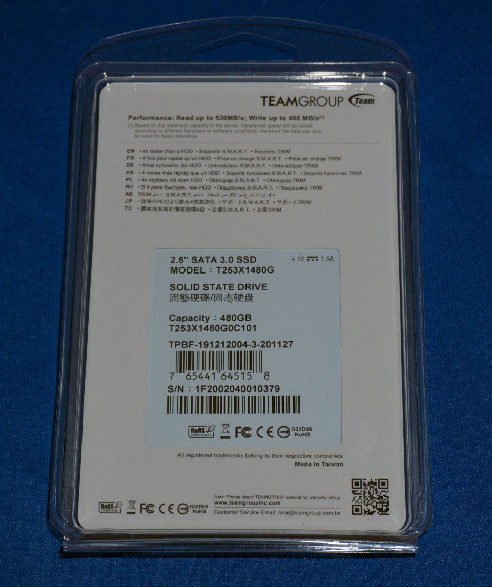 未使用・新品 Team SSD 480GB GX1 SATAⅢ 国内正規品