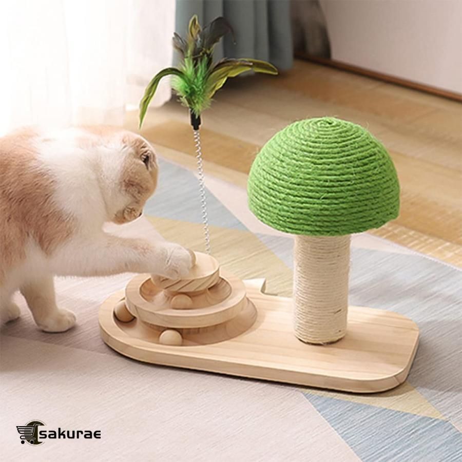 猫爪とぎタワ 爪とぎ 猫 きのこ形 小型 組み立てが簡単 3in1 猫スクラッチポスト 家具を損傷するのを防ぎ 運動不足を改善する 爪とぎ 猫 STEELWINDOWSANDDOORS_COM