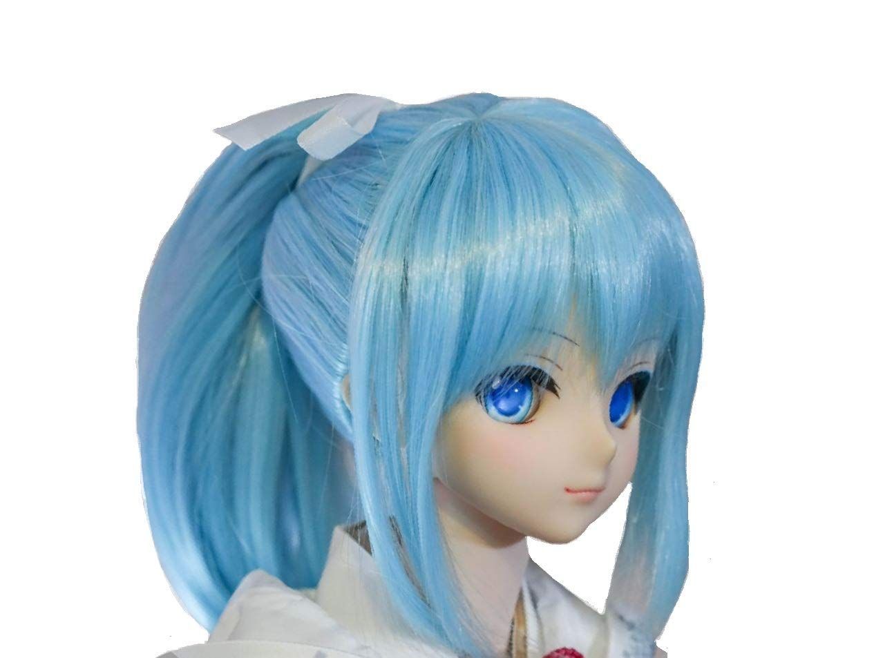 Color:ブルーシルバー YR EARTH ドール用 耐熱 ウィッグ 8～9インチ カツラ ポニーテール 1/3 BJD SD DD MDD (ブルーシルバー) BJD ドール用 ウィッグ ブルー パープル ブラウン ダークブラウン SDサイズ人形用MS-doll | BTGARDEN