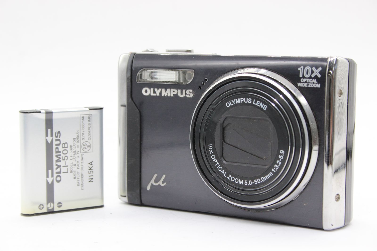 【返品保証】 オリンパス Olympus μ-9000 ブラック 10x バッテリー付き コンパクトデジタルカメラ s2398
