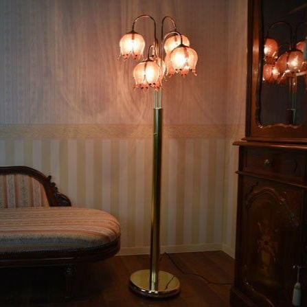 フロアスタンドライト ランプ 室内エッセンス イスクージフロアーランプ ゴールド 照明器具 LED電球対応 北欧 アンティーク クラシック 4004