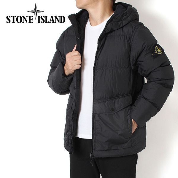 STONE ISLAND ストーンアイランド ジッパー 防風 ジャケットブラック STONE ISLAND ストーンアイランド ジッパー 防風 ジャケットブラック