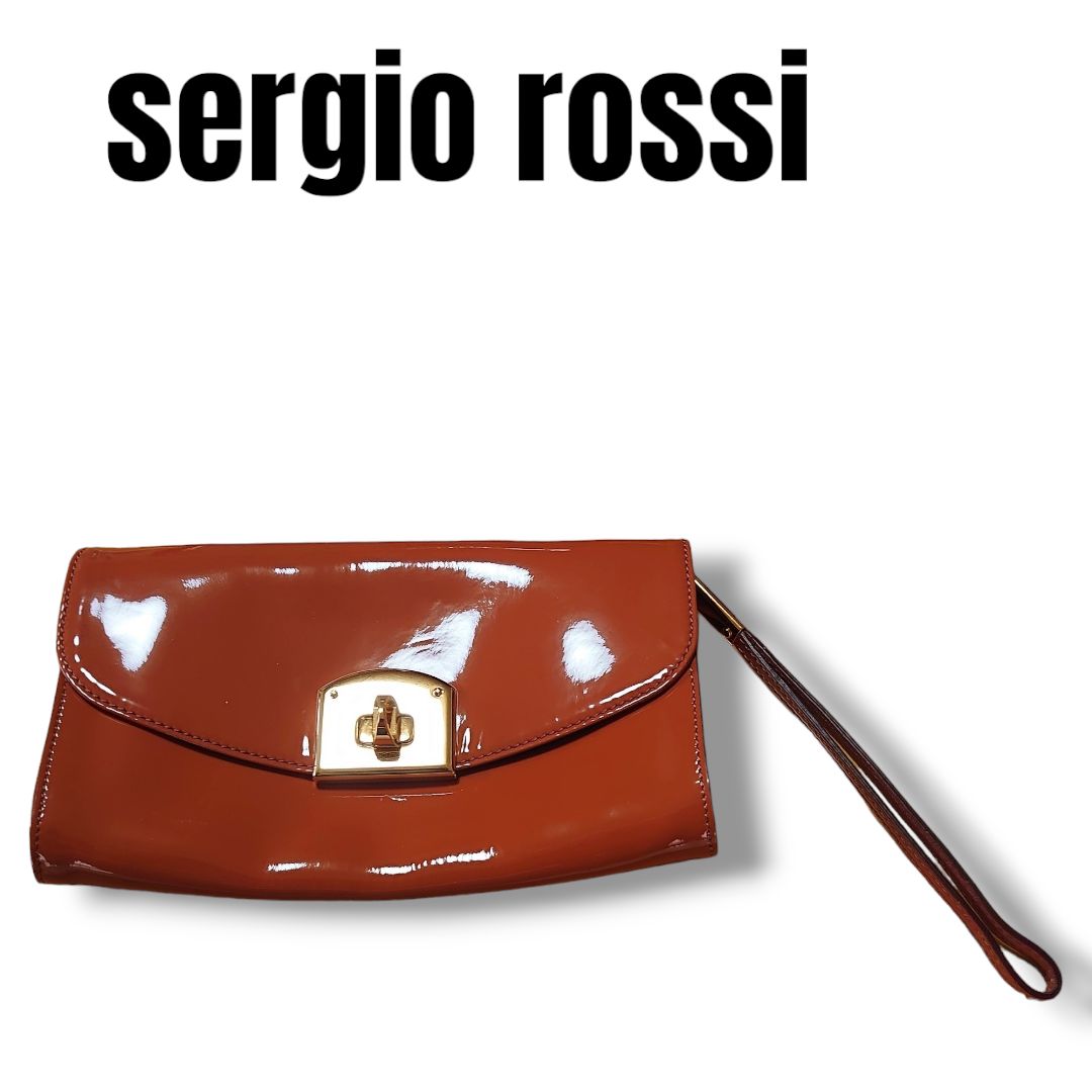 USED/sergio rossi セルジオロッシ/エナメル/クラッチバッグ