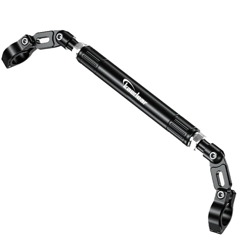 Kaedear(カエディア) ハンドルブレース バイク クランプバー ブレースバー マルチバー ハンドル径 22mm 長さ 290～430mm 傷つき防止アタッチメント ダブルウィッシュセンターバー KDR-HB2L-BK (ブラッ