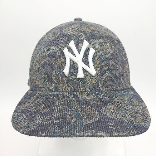 美品NEW ERA ニューエラ ﾍﾟｲｽﾞﾘｰ柄 ベースボールキャップ 59FIFTY E