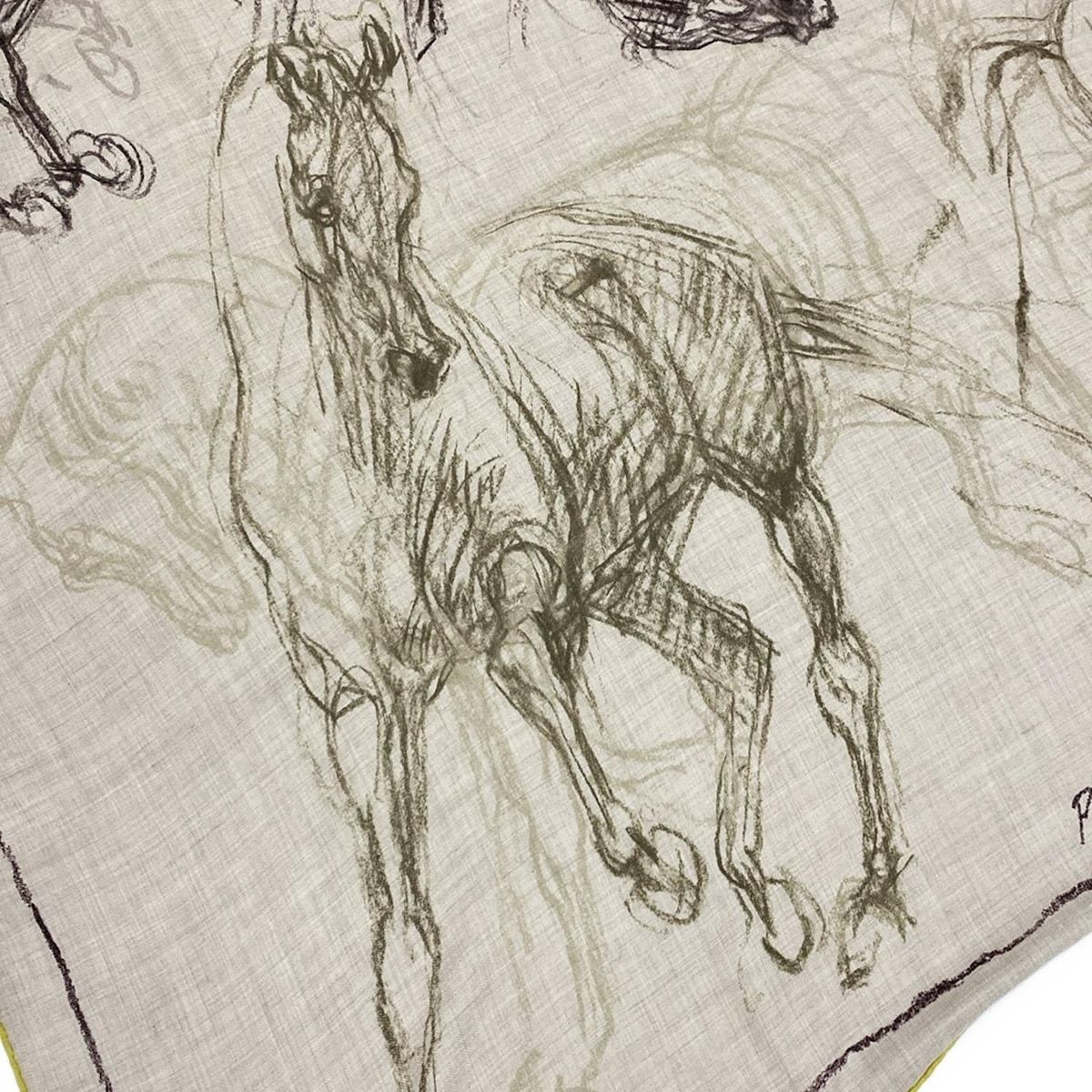 【HERMESエルメス】カレ140★超大判ストール★Pirouette au Galop ギャロップのピルエット★ショール★カシミア×シルク★アイボリー 新品・未使用品エルメス HERMES カレジェアン 140