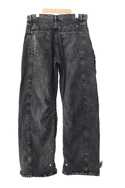 古着　ZARA ブラックデニム　グランジ　ペイントデニム　ワイドデニム　ブリーチ ワイドレッグデニムパンツ - ブラック | ZARA Japan / 日本