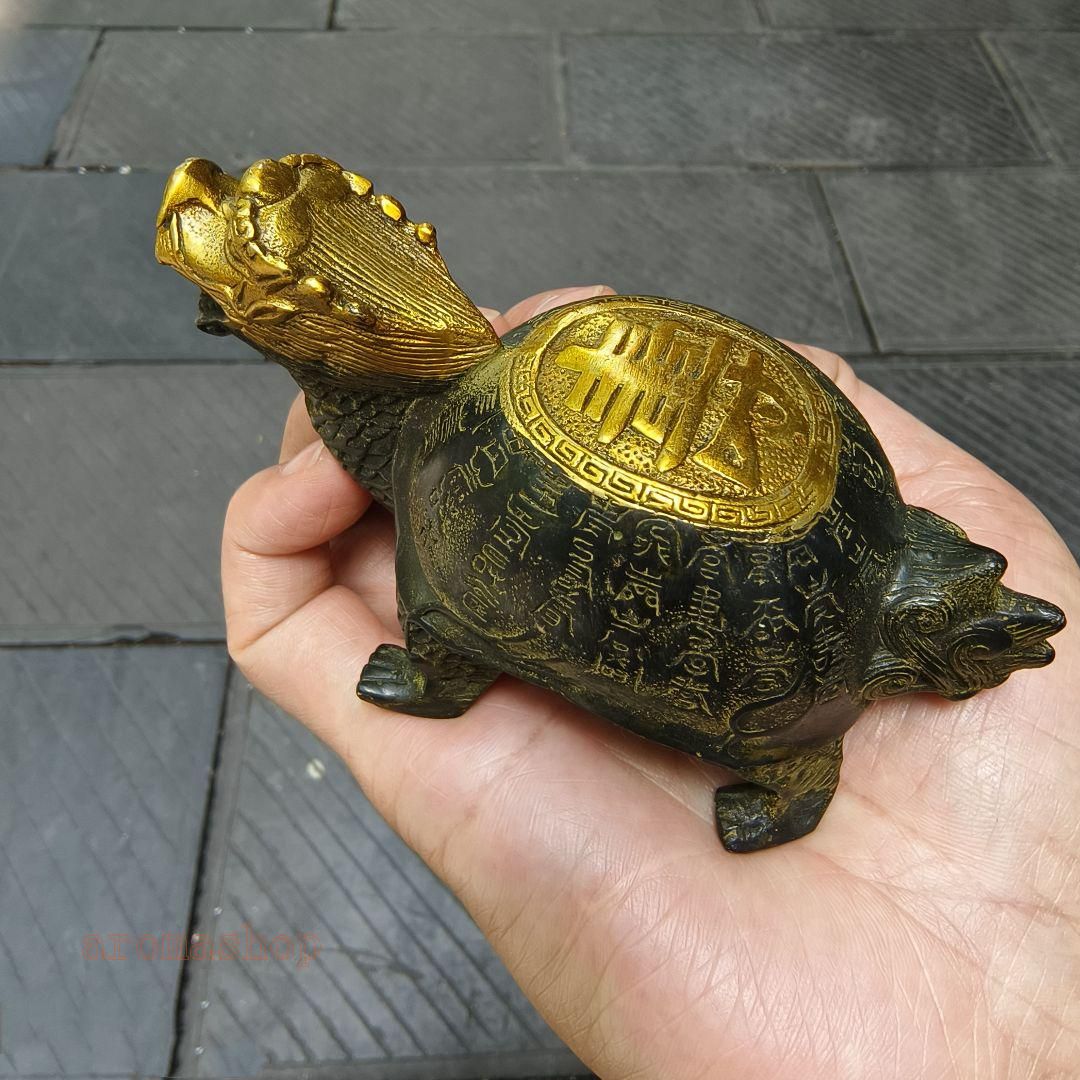 【予約販売品】 銅製 長寿竜亀 銅製品 鎮宅 辟邪 開 運風水 招財 置物 工芸品 工芸品