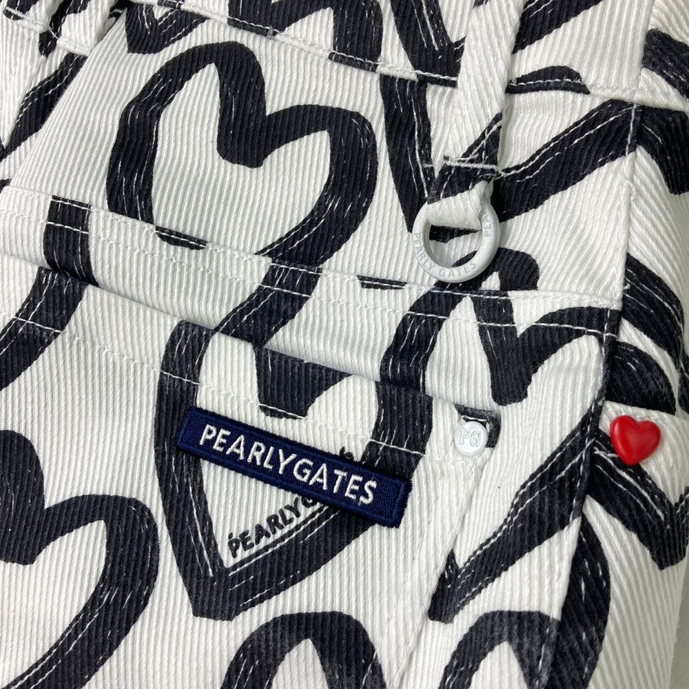 サイズ：00 PEARLY GATES パーリーゲイツ スカート ハート柄 ホワイト