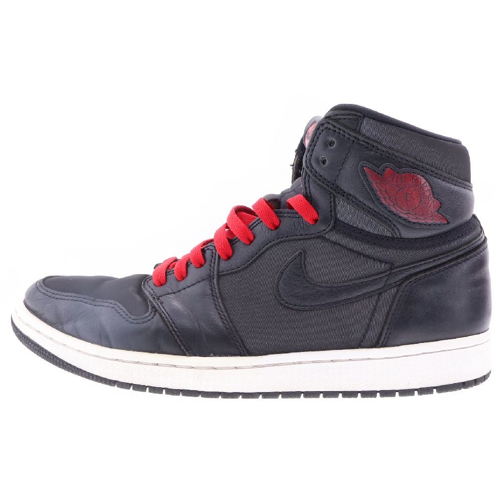 NIKE (ナイキ) AIR JORDAN 1 RETRO HIGH OG BLACK GYM RED エアジョーダン1 ブラック ジム レッド ハイカットスニーカー ブラック US9.5/27.5cm 555088-060