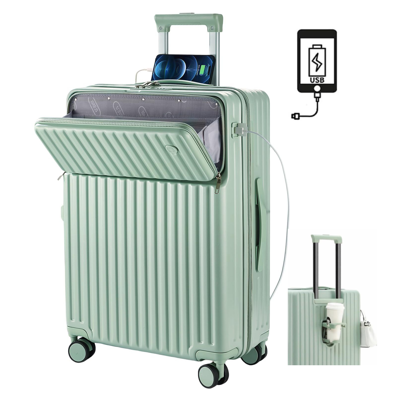 ホワイト 中型キャリーケース ダイヤルロック付き XXL スーツケース