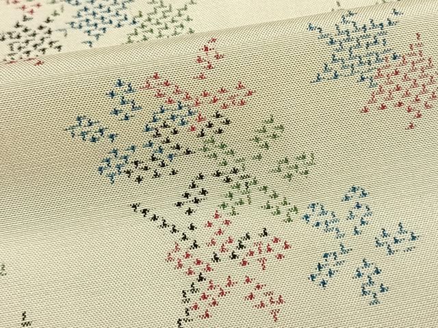 芸術 平和屋着物▽上質な紬 単衣 色紙亀甲文様 正絹 逸品 AAAZ1586fy 平和
