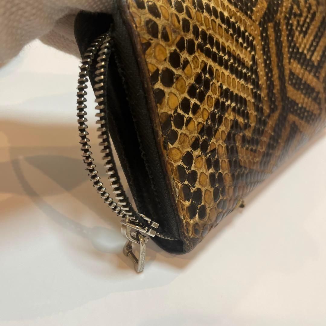 長財布 財布 【希少】GUCCI カレイド パイソン ラウンドファスナー 蛇