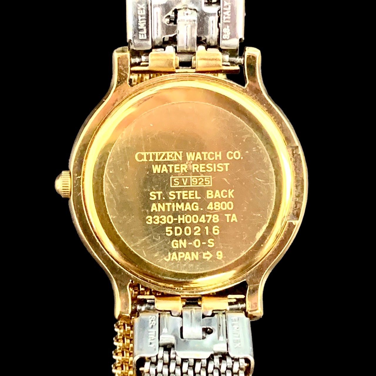 美品！CITIZEN EXCEED ペアウォッチ　ゴールド電池交換済ベルト新品！ 新品 シチズン エクシード 年差クオーツ 新品電池交換済み 0330