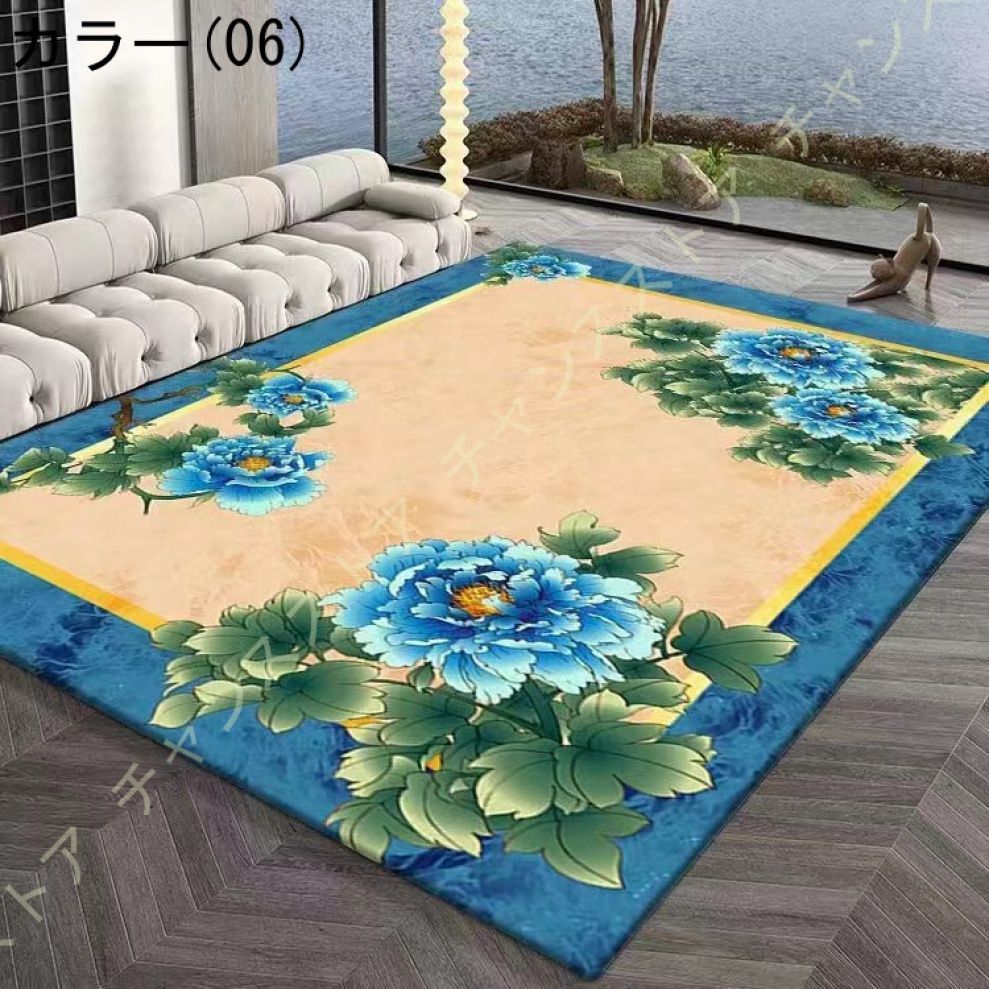花柄ラグ