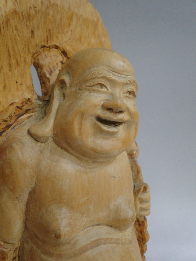 木彫 柘植 布袋様 弥勒菩薩 富山井波彫刻 30cm 08/2_6 - メルカリ