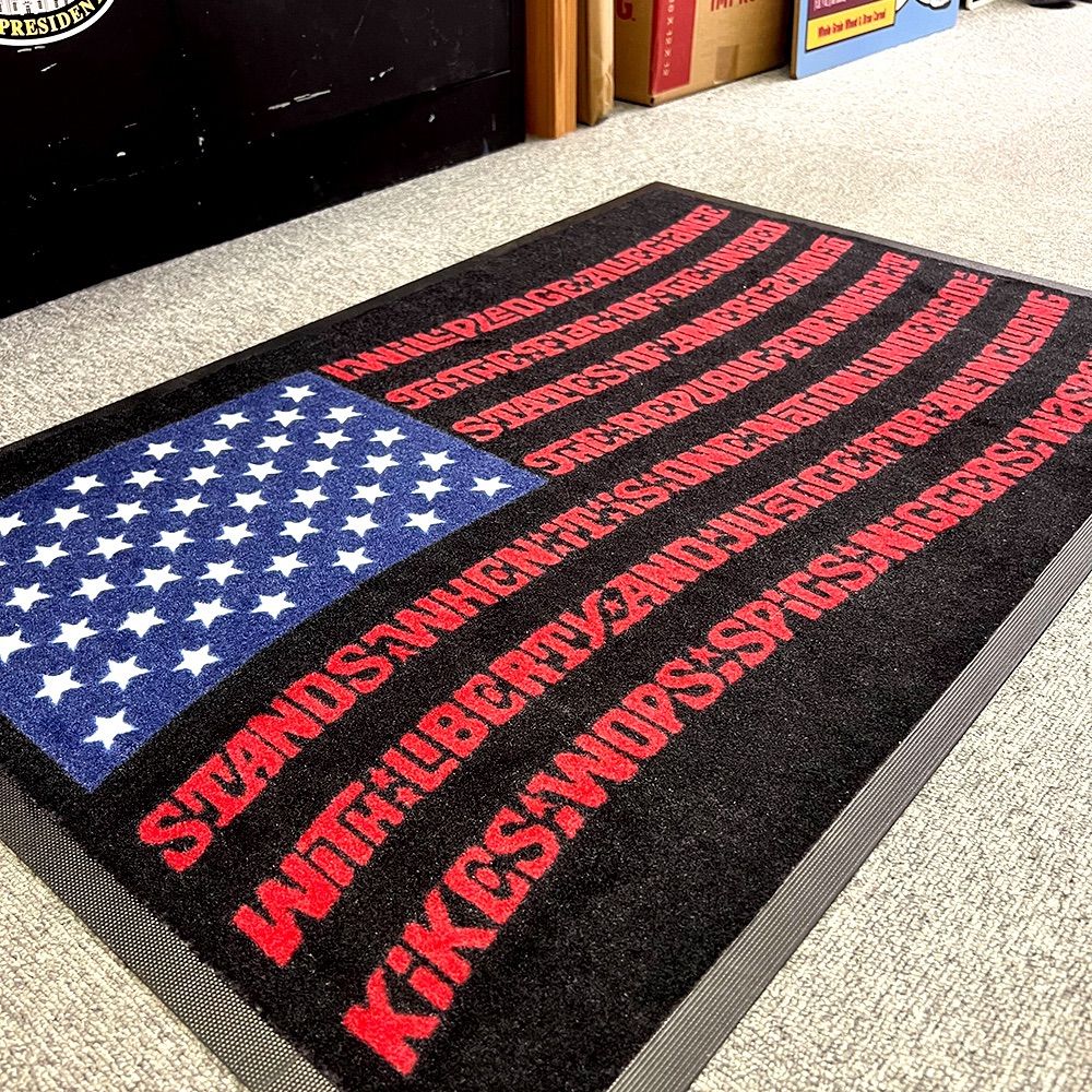 フロアマット MAD FLAG MAT  FLOOR MAT / アメリカン雑貨 インテリア ガレージ 車 バイク アメリカ雑貨 チョッパー カッコイイ アメ雑 アメ車 ドアマット