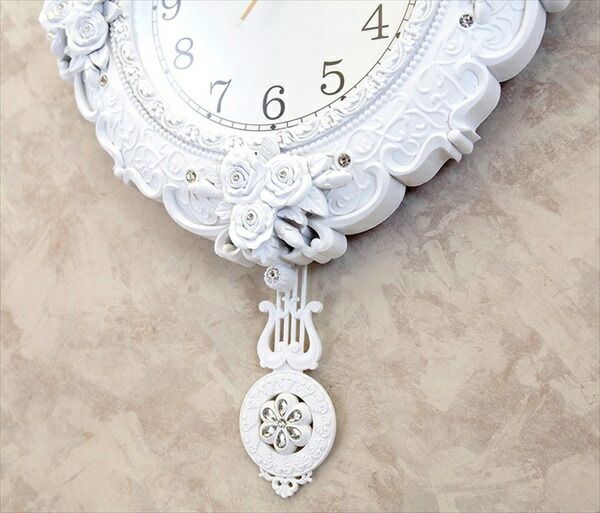 壁掛け時計 ウォールクロック サンタ マリア ホワイト LS-B8216S-WH ビクトリアンパレス ペンデュラム ウォールクロック サンタ
