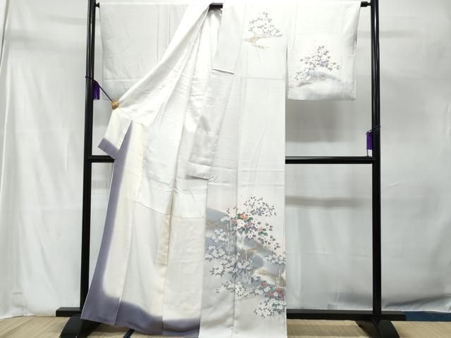 平和屋着物○訪問着 流水草花文 暈し染め 正絹 逸品 CAAU2613yc