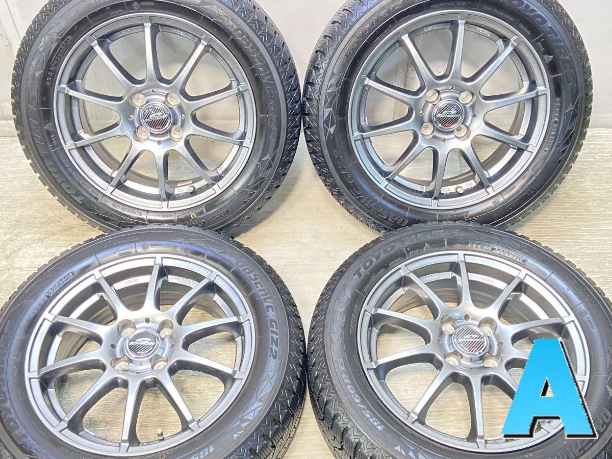 185/60R15  nトーヨータイヤ オブザーブ GIZ2 n　 SCHNEDER n15x5.5 40 100-4穴 n中古タイヤ スタッドレスタイヤ ホイールセット 4本セットn w15250126058