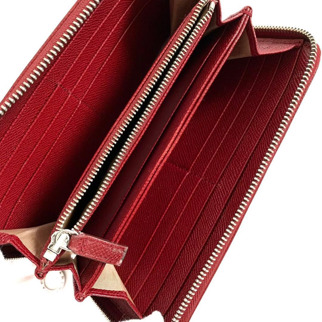 BVLGARI ブルガリ 財布 長財布 37340 ファスナー式 レザー 赤 - メルカリ