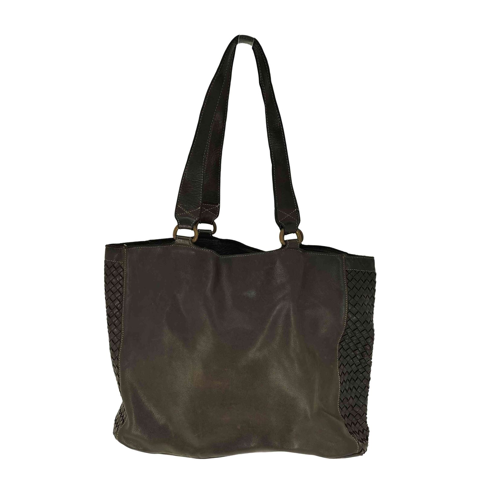 【美品】FALORNI ファロルニ　本革トートバッグ　メッシュハンドル　茶 falorni FALORNI ファロルニ ハンドバッグ F1857 レディース トート