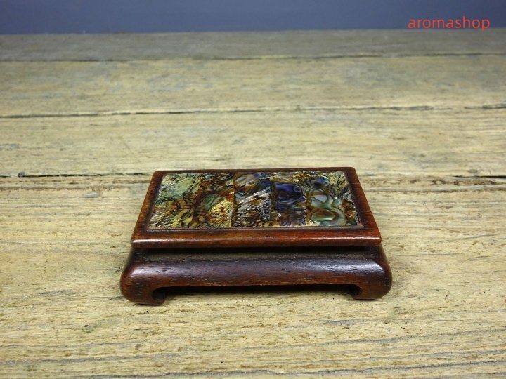 唐木の螺鈿象嵌花台 スツール 置台 中国美術 螺鈿象嵌花台 スツール